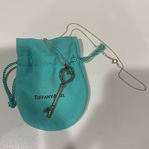 Tiffany heart key pendant 2”